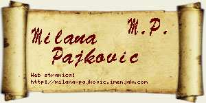 Milana Pajković vizit kartica